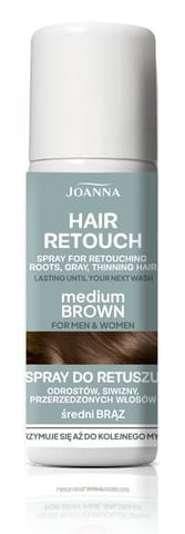 ⁨JOANNA Hair Retouch Spray do retuszu odrostów,siwizny i przerzedzonych włosów - Medium Brown 75 ml⁩ w sklepie Wasserman.eu