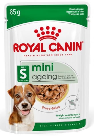 ⁨Royal Canin Mini Ageing 12+ wet food in sauce for mature dogs after 12 years of age, small breeds sachet 85g⁩ at Wasserman.eu