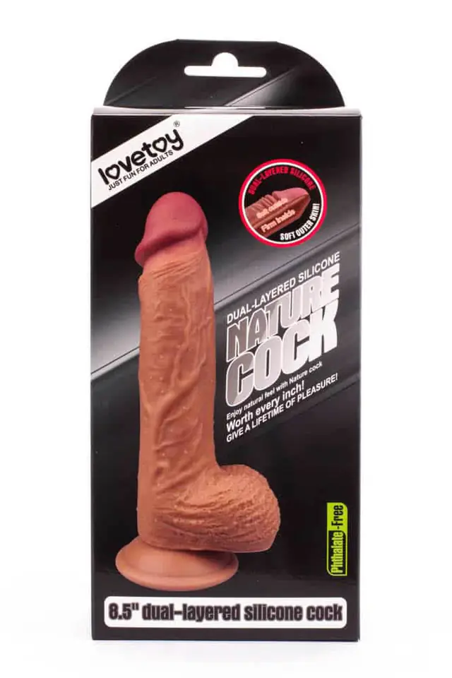 ⁨Dildo silikonowe z przyssawką Dual Layered Liquid 21,5 cm Lovetoy⁩ w sklepie Wasserman.eu