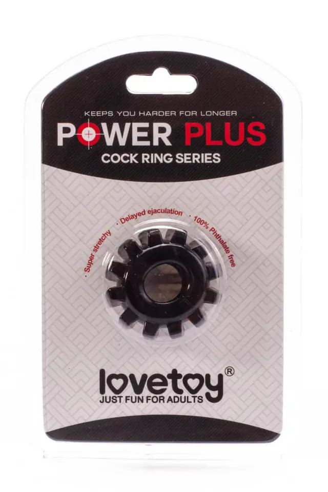 Lovetoy Power Plus penis ring black mid. 1.6cm at Wasserman.eu
