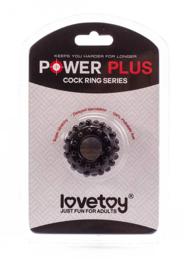 Lovetoy Power Plus penis ring black mid. 1.6cm at Wasserman.eu