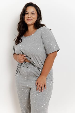 ⁨PIŻAMA TARO 3368 MEG SS25 XXL-3XL (kolor szary- melanż, rozmiar XXL)⁩ w sklepie Wasserman.eu