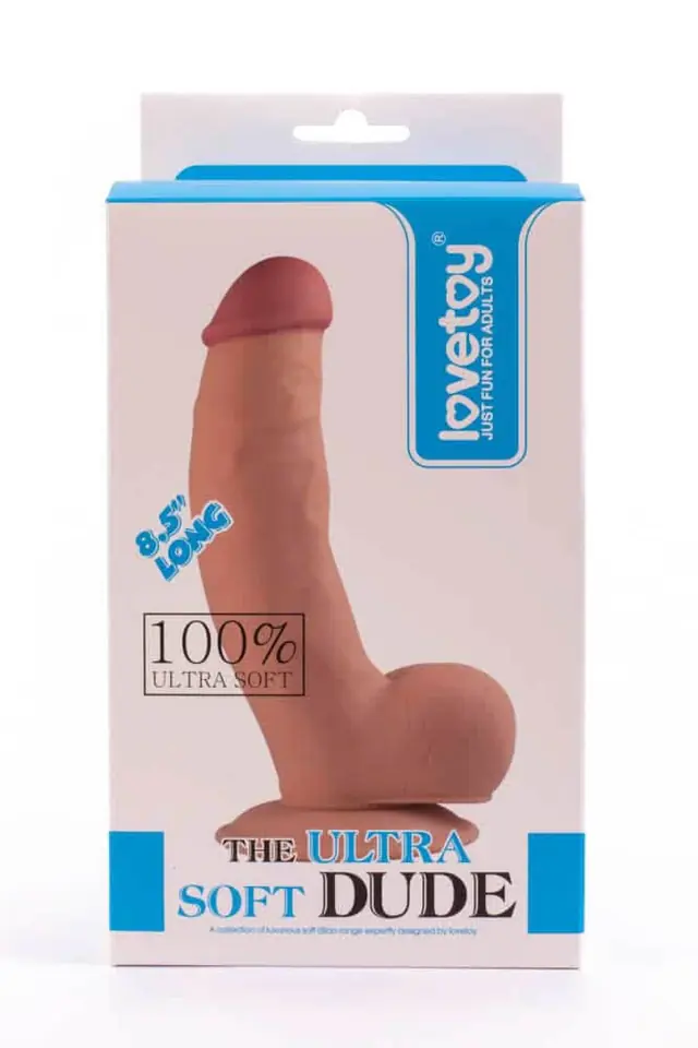 ⁨Cyberskin dildo with suction cup The Ultra Soft Dude 21 cm Lovetoy⁩ at Wasserman.eu