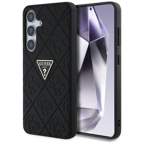 ⁨Etui Guess Hot Stamp 4G Pattern Triangle Metal Logo do Samsung Galaxy S25 czarny⁩ w sklepie Wasserman.eu