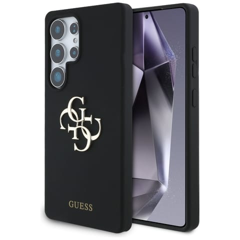 ⁨Etui Guess Silicone Big 4G Logo Bottom   Script Samsung Galaxy S25 Ultra czarny⁩ w sklepie Wasserman.eu