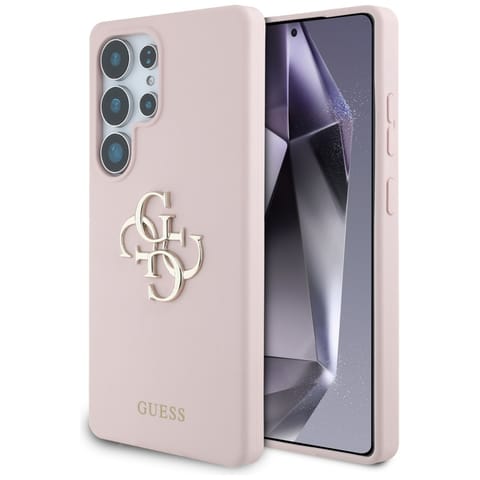 ⁨Etui Guess Silicone Big 4G Logo Bottom Script Samsung Galaxy S25 Ultra różowy⁩ w sklepie Wasserman.eu