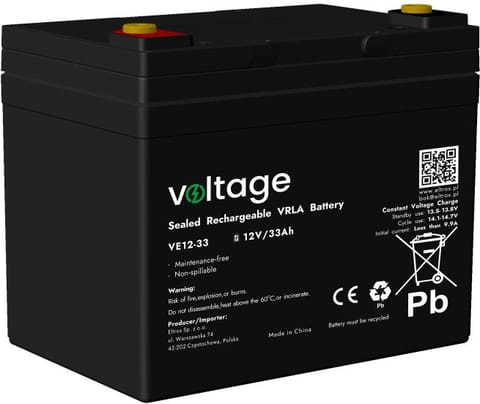 ⁨Akumulator AGM Voltage 12V 33Ah VE12-33⁩ w sklepie Wasserman.eu