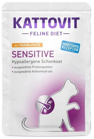 ⁨Kattovit Feline Diet Sensitive kurczak i indyk saszetka 85g⁩ w sklepie Wasserman.eu