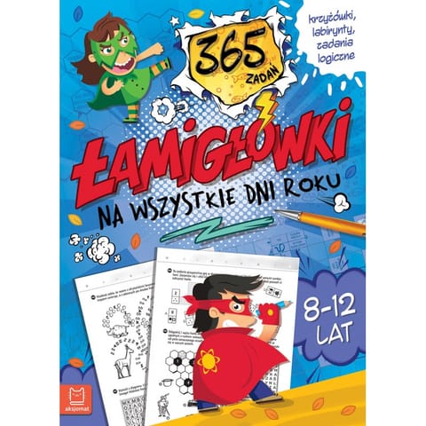 ⁨Łamigłówki na wszystkie dni roku. 365 zadań. Krzyżówki, labirynty, zadania logiczne. 8-12 lat. Niebieska⁩ w sklepie Wasserman.eu