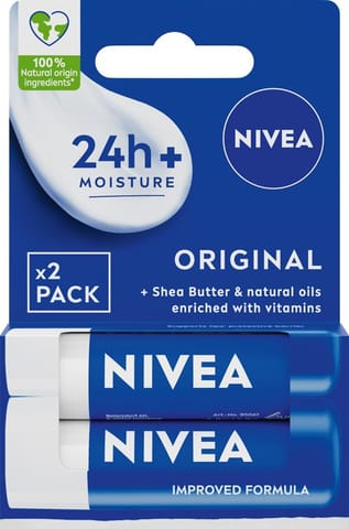 ⁨NIVEA Lip Care DUO Ochronna pomadka do ust Orginal 4.8g x2⁩ w sklepie Wasserman.eu