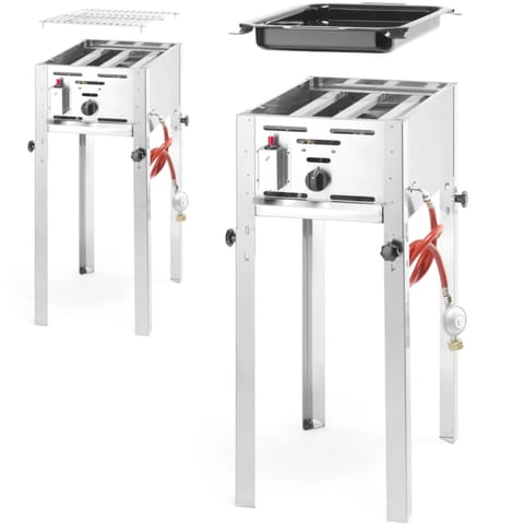 ⁨Gas grill with frying pan Grill Master Mini 290x480mm 5.8kW- Hendi 154700⁩ at Wasserman.eu