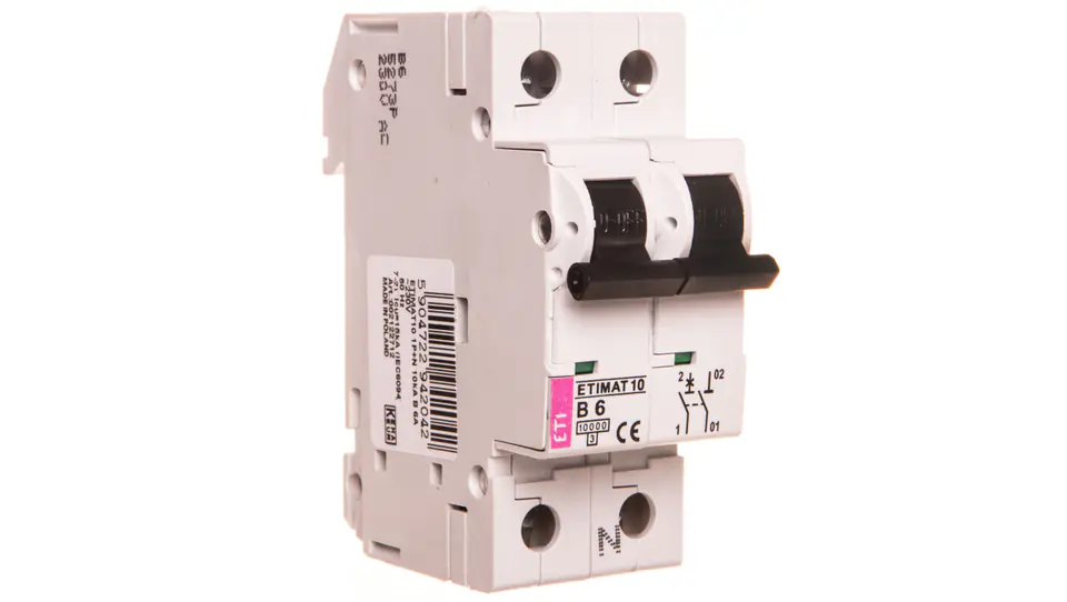 ⁨Circuit breaker 1+N B 6A 10kA AC ETIMAT10 002122712⁩ at Wasserman.eu