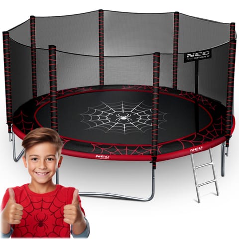 ⁨Trampolina ogrodowa 12ft/374cm z siatką zewnętrzną i drabinką Neo-Sport⁩ w sklepie Wasserman.eu