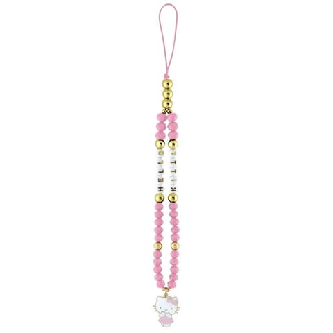⁨Zawieszka na telefon Hello Kitty Pearls  and Beads Kitty Charm różowy⁩ w sklepie Wasserman.eu