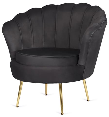 Krzesło Fotel Muszla Lugano DONNA VELVET BLACK w sklepie Wasserman.eu