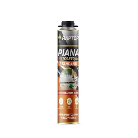 ⁨PIANKA Montażowa NISKOPRĘŻNA Pistoletowa RAPTOR STANDARD 750ml⁩ w sklepie Wasserman.eu