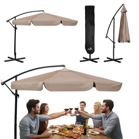 ⁨Parasol ogrodowy składany 6 segmentowy 350 cm z pokrowcem Plonos PL-880⁩ w sklepie Wasserman.eu