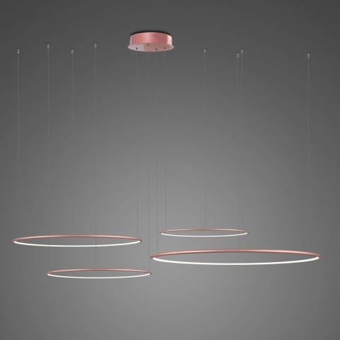 ⁨Lampa wisząca Ledowe Okręgi No.4 100cm 4k różowo złota Dali (Barwa światła dzienna, Kolor różowe złoto, Możliwość ściemniania tak)⁩ w sklepie Wasserman.eu