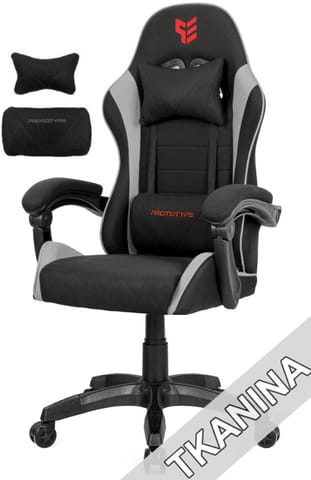 ⁨Fotel obrotowy gamingowy HERO ENZO GREY FABRIC⁩ w sklepie Wasserman.eu