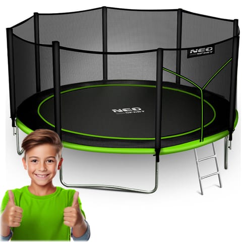 ⁨Trampolina ogrodowa 13ft/404cm z siatką zewnętrzną i drabinką Neo-Sport⁩ w sklepie Wasserman.eu