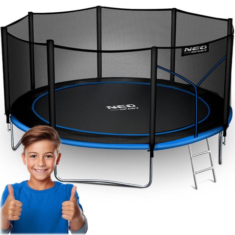 ⁨Trampolina ogrodowa 14ft/435cm z siatką zewnętrzną i drabinką Neo-Sport⁩ w sklepie Wasserman.eu