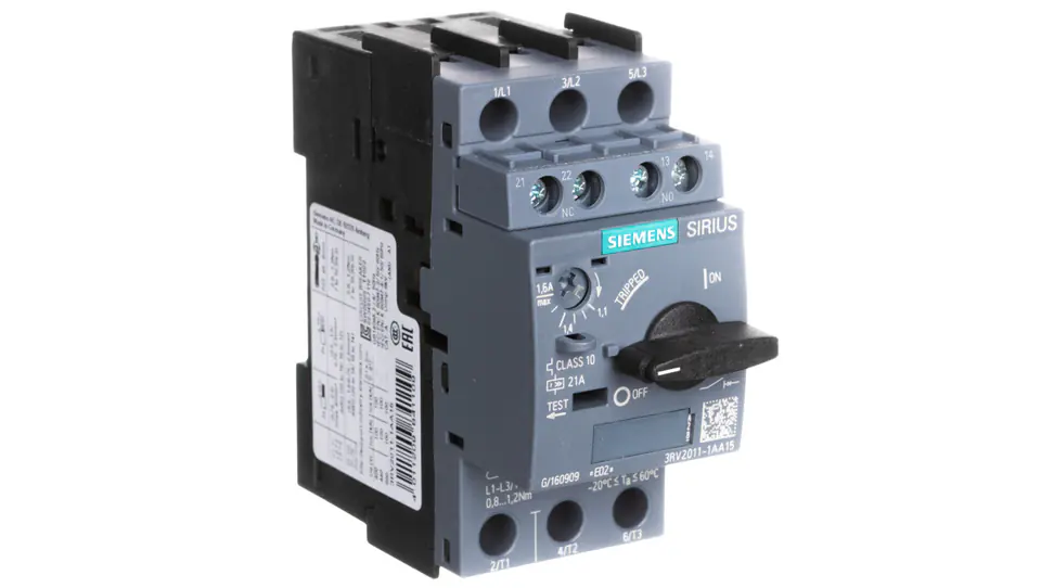 ⁨Motor circuit breaker 3P 1,1-1,6A 1Z 1R S00 3RV2011-1AA15⁩ at Wasserman.eu