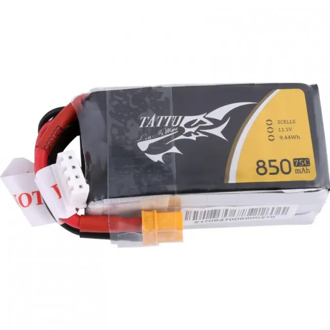 ⁨850mAh 11.1V 75C TATTU Gens Ace with XT30⁩ at Wasserman.eu