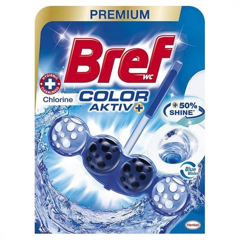 ⁨Bref Blue Active+Chlorine Color Aktiv Toilet hanger 50 g⁩ at Wasserman.eu