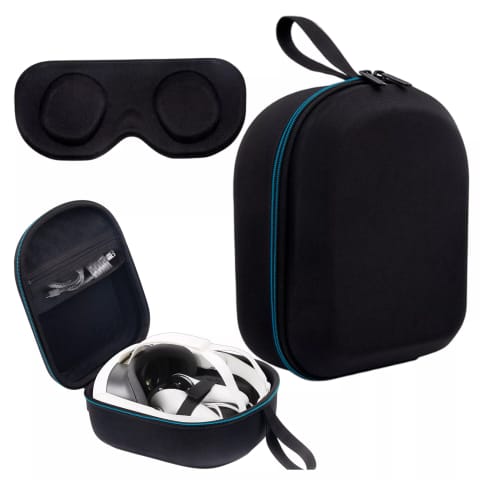 ⁨Etui ochronne do Oculus Meta Quest 3 Alogy Hard Case obudowa pokrowiec na okulary gogle VR + ochrona okularu Czarne⁩ w sklepie Wasserman.eu