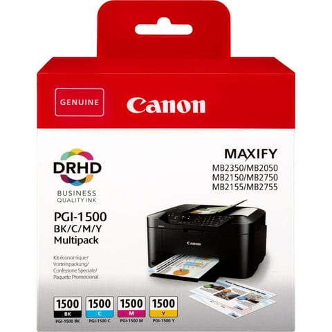 Canon oryginalny ink / tusz PGI-1500 BK/C/M/Y MULTI, 9218B006, CMYK, 1x12,4 a 3x4,5ml w sklepie Wasserman.eu