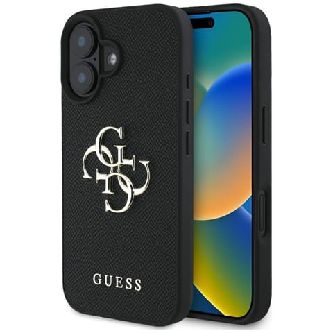 ⁨Etui Guess Grained Big 4G Logo Small     Classic Logo do iPhone 16 czarny⁩ w sklepie Wasserman.eu
