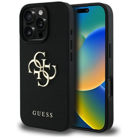 ⁨Etui Guess Grained Big 4G Logo Small     Classic Logo do iPhone 16 Pro czarny⁩ w sklepie Wasserman.eu