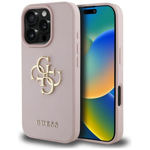 ⁨Etui Guess Grained Big 4G Logo Small     Classic Logo do iPhone 16 Pro Max różowy⁩ w sklepie Wasserman.eu