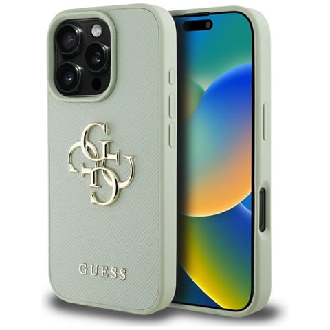 ⁨Etui Guess Grained Big 4G Logo Small     Classic Logo do iPhone 16 Pro Max zielony⁩ w sklepie Wasserman.eu