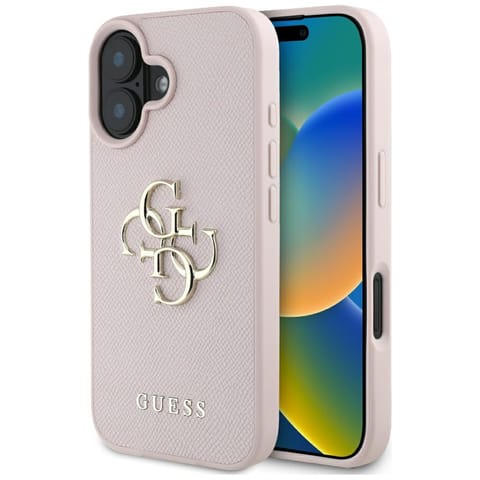 ⁨Etui Guess Grained Big 4G Logo Small     Classic Logo do iPhone 16 różowy⁩ w sklepie Wasserman.eu