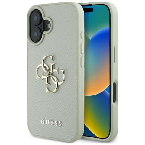 ⁨Etui Guess Grained Big 4G Logo Small     Classic Logo do iPhone 16 zielony⁩ w sklepie Wasserman.eu