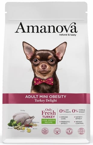 ⁨Amanova Dog Adult Mini Obesity Turkey Delight - indyk 2kg⁩ w sklepie Wasserman.eu