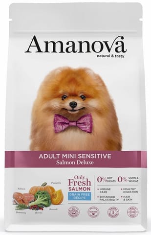 ⁨Amanova Dog Adult Mini Sensitive Salmon Deluxe - łosoś 2kg⁩ w sklepie Wasserman.eu