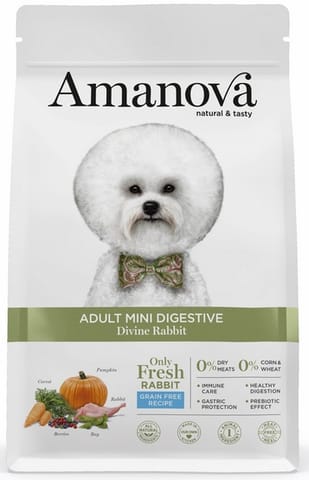 ⁨Amanova Dog Adult Mini Digestive Divine Rabbit - królik 800g⁩ w sklepie Wasserman.eu