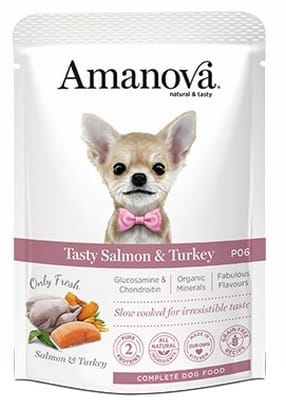 ⁨Amanova Dog Adult Tasty Salmon & Turkey - łosoś i indyk saszetka 300g [P06]⁩ w sklepie Wasserman.eu