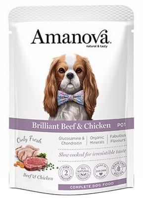 ⁨Amanova Dog Adult Brilliant Beef & Chicken - wołowina i kurczak saszetka 100g [P01]⁩ w sklepie Wasserman.eu