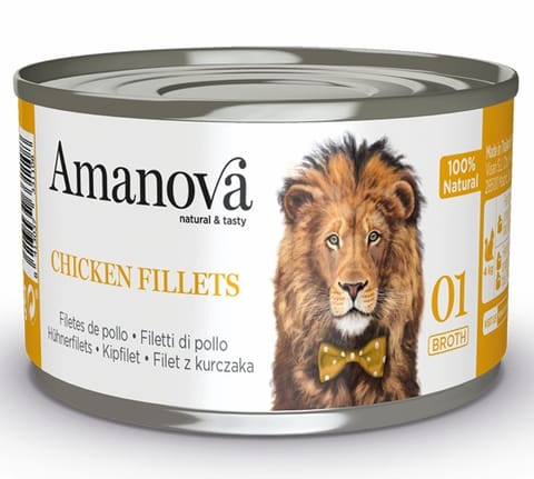 ⁨Amanova Cat Chicken Fillets - kurczak w bulionie puszka 70g [01]⁩ w sklepie Wasserman.eu