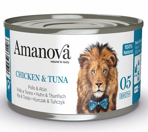 ⁨Amanova Cat Chicken & Tuna - kurczak i tuńczyk w bulionie puszka 70g [05]⁩ w sklepie Wasserman.eu