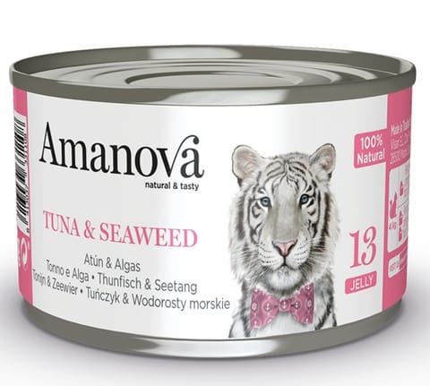 ⁨Amanova Cat Tuna & Seaweed - tuńczyk i wodorosty w galaretce puszka 70g [13]⁩ w sklepie Wasserman.eu
