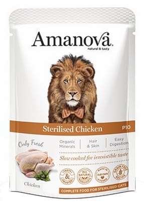 ⁨Amanova Cat Sterilised Chicken - kurczak saszetka 85g [P10]⁩ w sklepie Wasserman.eu