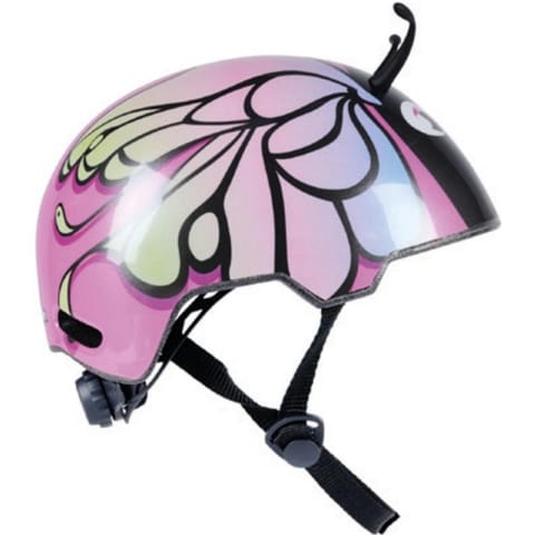 ⁨KASK ROWEROWY DZIECIĘCY REGULOWANY NO FEAR R. (48-52CM) MOTYL RÓŻOWY⁩ w sklepie Wasserman.eu