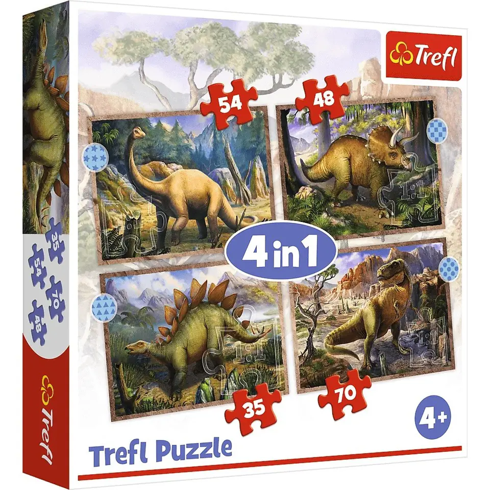 ⁨Puzzle 4in1 Interesting dinosaurs⁩ at Wasserman.eu