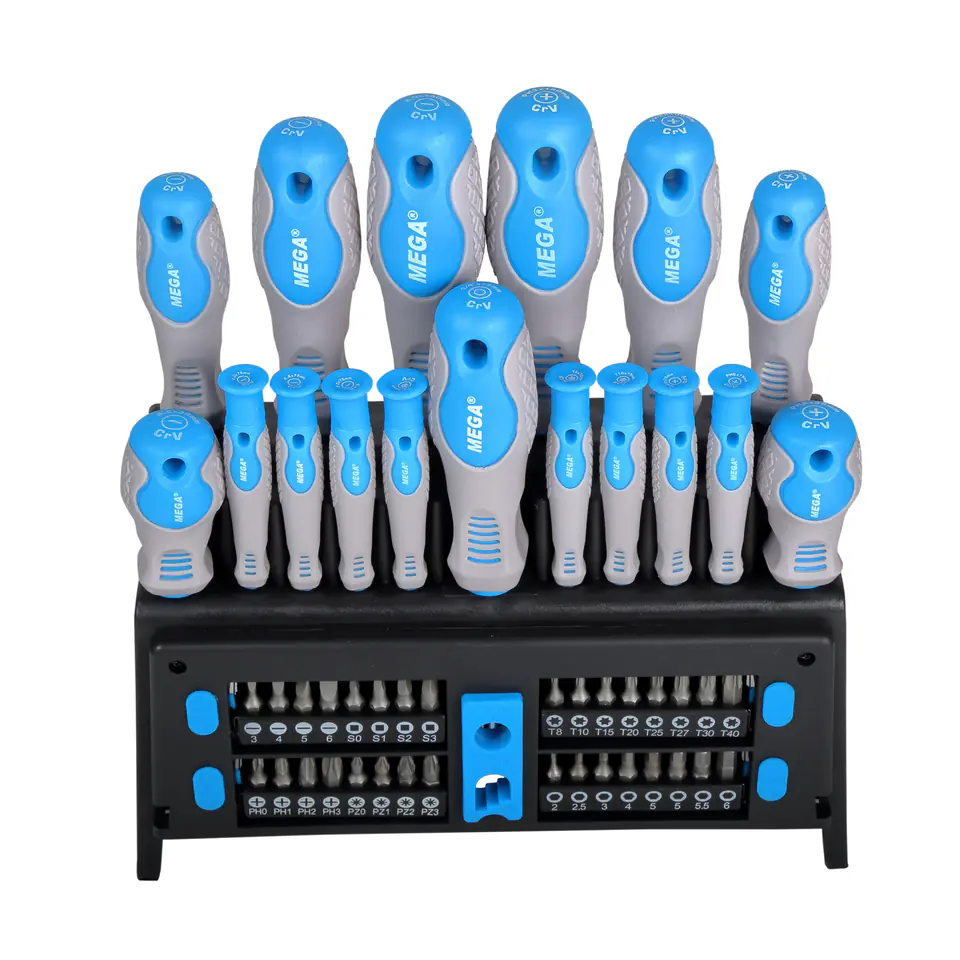 ⁨Set of screwdrivers and tips, 50pcs., crv, soft touch⁩ at Wasserman.eu