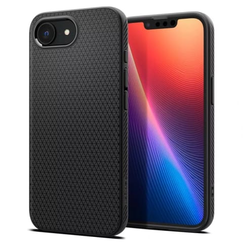 ⁨Etui do iPhone 16e Spigen Liquid Air Matte Black⁩ w sklepie Wasserman.eu