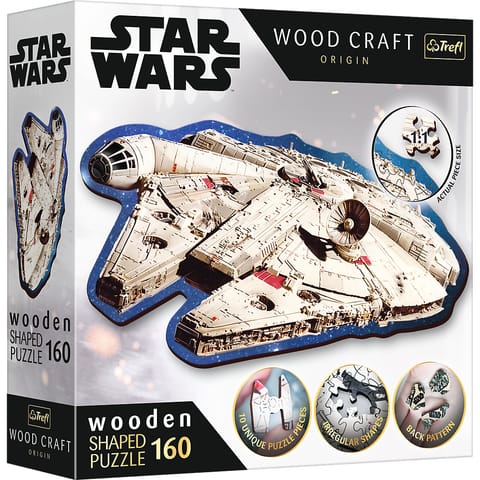 ⁨Puzzle drewniane Star Wars 160 el. Sokół Millennium Trefl 20189⁩ w sklepie Wasserman.eu